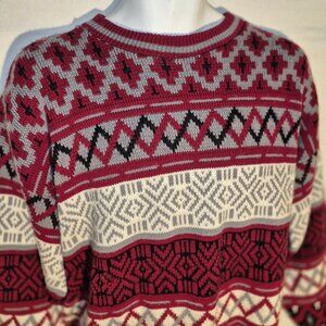 TOWNCRAFT stylish Ski Sweater, Red-Black-white-gray in size XL